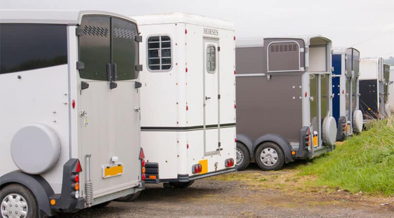 Line Up of Horse Trailers for Rent in Michigan