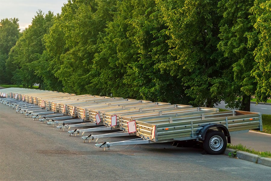 Trailers Lined Up